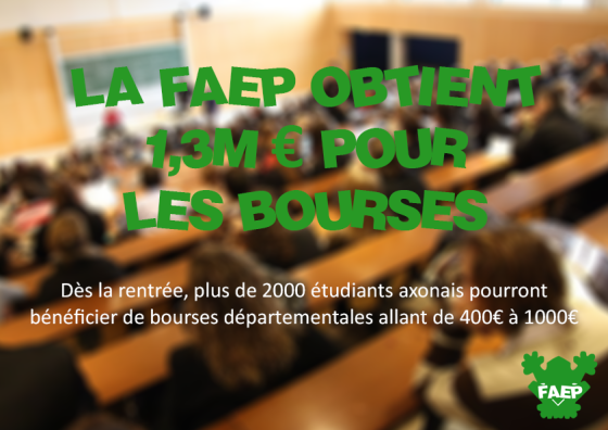 La FAEP obtient 1,3 Millions d'euros pour les bourses à destinations des jeunes de l'Aisnes